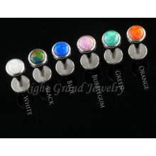 Trendy Design 316L Surgical Steel Threaded Opal Body Jewelry